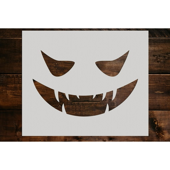 Pumpkin Face Stencil - Art and Wall Stencil (6"x5")