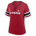 thumbnail image 2 of Women's Fanatics Scarlet San Francisco 49ers Plus Size Red Zone Athena Lace-Up V-Notch Neck T-Shirt, 2 of 3