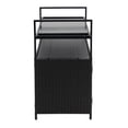 thumbnail image 5 of ENYOPRO Outdoor Bar Cart,Portable Outdoor Wicker Bar Cart,with Extra-Wide Glass Top & Smooth 360° Wheels , Rolling Beverage & Wine Serving Cart for Garden, Backyard, 5 of 9