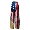 thumbnail image 4 of up to 60% off Gifts Usmixi Womens Independence Day Pants 4th of July Fashion Star Flag Print Wide Leg Trousers High Waist Loose Straight Long Pants Red XL, 4 of 5