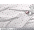 thumbnail image 3 of Soimoi White Moss Georgette Fabric Pink Heart Print Sewing Fabric Yard 42 Inch Wide, 3 of 3