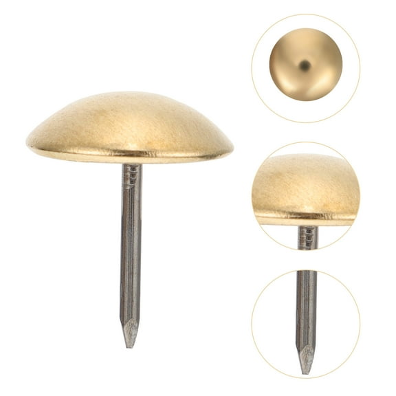 ifundom 100 Pieces Brass Furniture Nails with Round , Decorative Upholstery Nails for Sofa, Chair, and Wood Projects