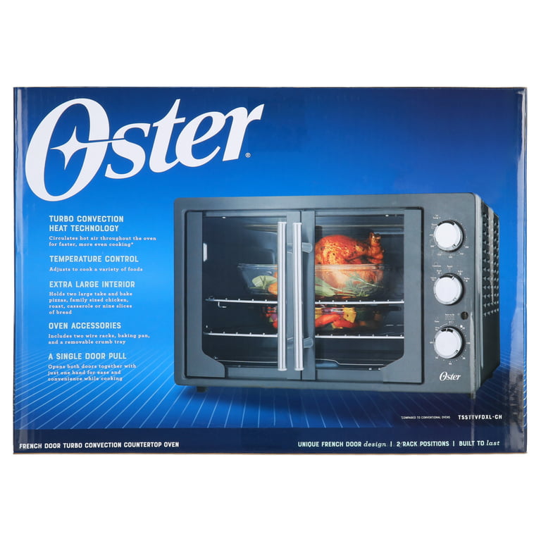 Oster French Door Convection Toaster Oven, Countertop Oven, Metallic &  Charcoal 