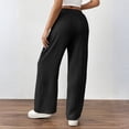 thumbnail image 4 of Lumtrix Womens Summer Elastic High Waist Textured Flowy Palazzo Pants Casual Wide Leg Trousers with Pockets Black S, 4 of 5
