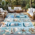 thumbnail image 3 of Outdoor Rug 3x5 ft Coastal Nautical Waterproof Outdoor Patio Rug Mat Non Slip Outside Area Rugs Carpet for RV,Camping,Porch,Deck,Pool,Balconybackyard,Beach Anchor Lighthouse Starfish Blue, 3 of 9