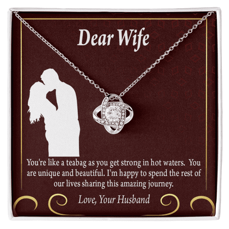 To My Fiancee Love Journey Infinity Knot Necklace Message Card