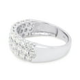 thumbnail image 3 of 1 1/2 ct. t.w Round Cut Lab Created Moissanite Diamond 3-Row Half Eternity Anniversary Band Ring For Women In 14K Solid White Gold (G-H Color, VVS1 Clarity, 1.50 Cttw)-6.5, 3 of 8