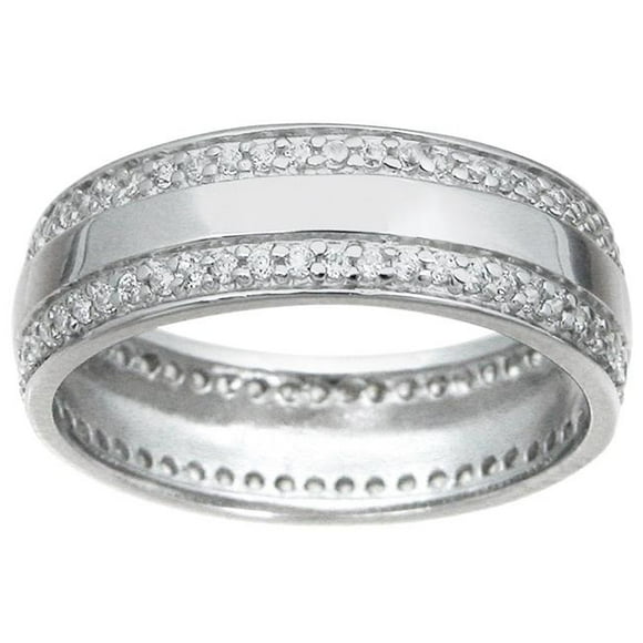 6 mm 925 Sterling Silver Mens Wedding Band Ring - Size 8
