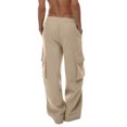thumbnail image 6 of NIEWTR Mens Cargo Cargo Pants Wide Leg Casual Sport Work Casual Trouser Stretch Elastic Waist Joggers Athletic Casual Pants (Khaki,XXL), 6 of 9