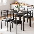 thumbnail image 1 of TROPOW Dining Table for 2, Small Table and Chairs Set of 2, Dinette Set for 2, Square Dinner Table Set, 3 Piece Kitchen & Dining Room Sets for Small Space (Black, Table with 4 Upholstered Chairs), 1 of 8