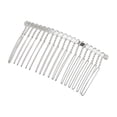 thumbnail image 4 of 2 Pcs No Slip Hair Side Combs Accessories, Metal, Silver Tone, 3", 4 of 5