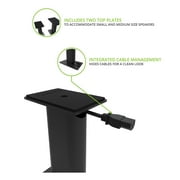 Kanto SP9 9 Universal Desktop Speaker Stands with Rotating Top Plates and Cable Management - Pair (Black)