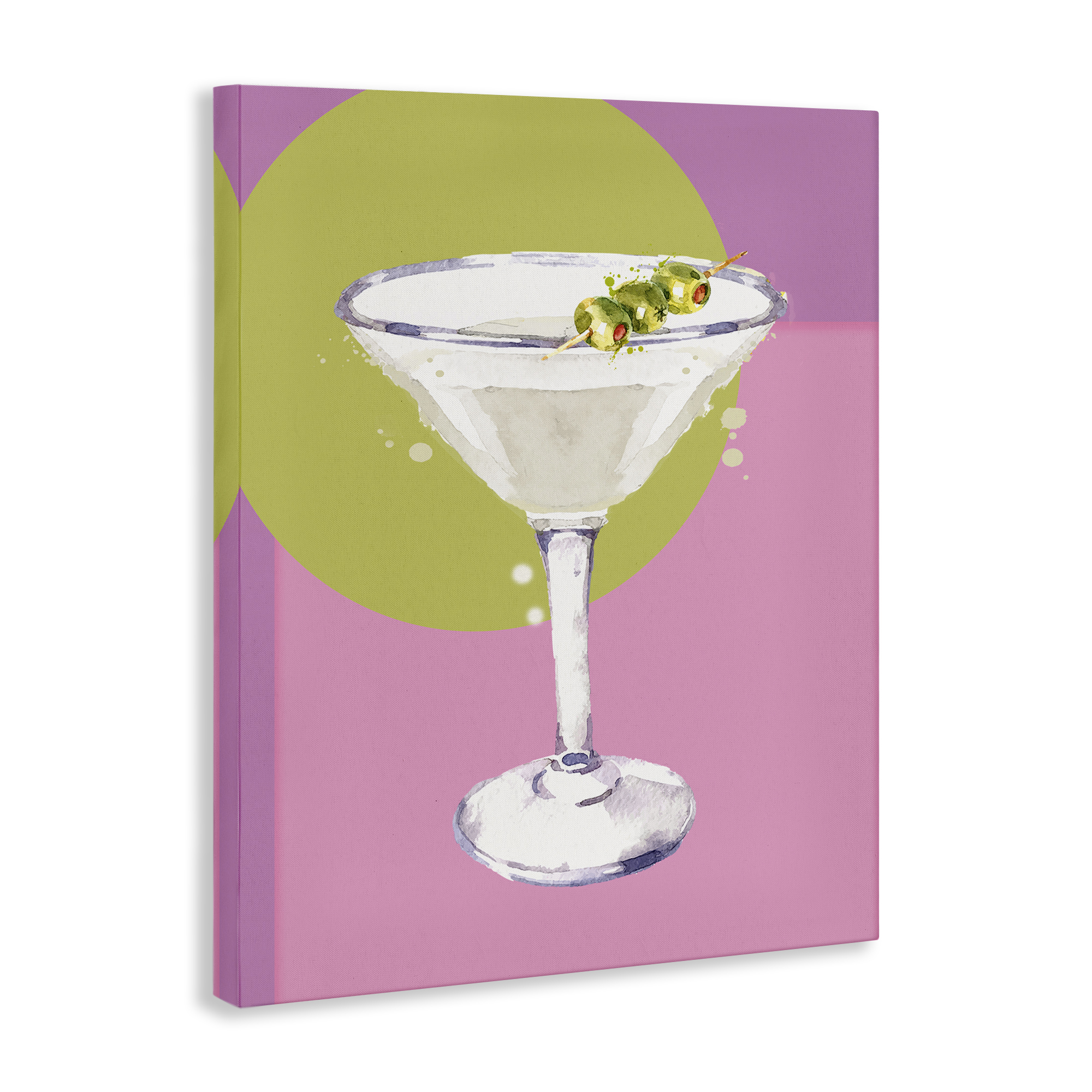Stupell Industries Olive Martini Cocktail Food & Beverage Painting Wrapped Canvas Art Print Wall Art, 30 x 40