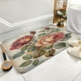 thumbnail image 4 of Rose Print Bath Rug, Coral Velvet, 20"x32",Comfortable, Soft, Water Absorption, Machine Wash, Non-Slip, Easier to Dry for Bathroom Floor Rugs, 4 of 8
