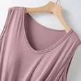 thumbnail image 4 of Fanxing Nightgowns for Women Built in Bra Sleeveless Long Night Gowns Nightdress with Pockets Soft Ladies Gown Purple,XL, 4 of 6