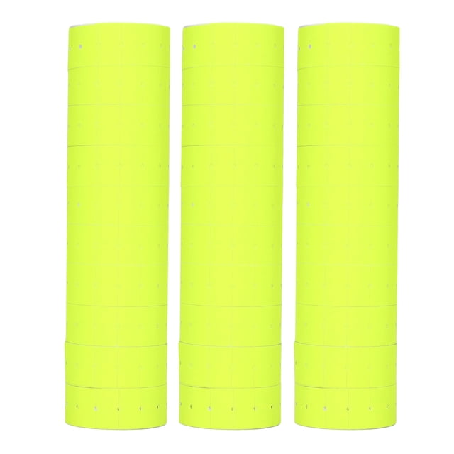 Etiquetas de precio de 3 tubos, 15 000 unidades, de una sola fila, 21 x 12 mm, para M5500 MX5500, fluorescentes, amarillas