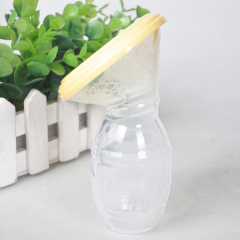 ZEDWELL Silicone Breastfeeding Manual Breast Pumps Milk Pump Suction with Lid Breast Milk Saving