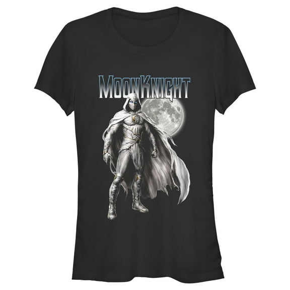 Junior's Marvel: Moon Knight The Lunar Protector Watching Graphic Tee Black Medium