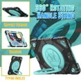 thumbnail image 3 of ELEHOLD Kids Case for iPad 9th/8th/7th Generation 10.2"(2021/2020/2019), Heavy Duty Rugged Shockproof Case with 360° Rotatable Folding Handle Grip Kickstand Crossbody Shoulder Strap,Mint, 3 of 8