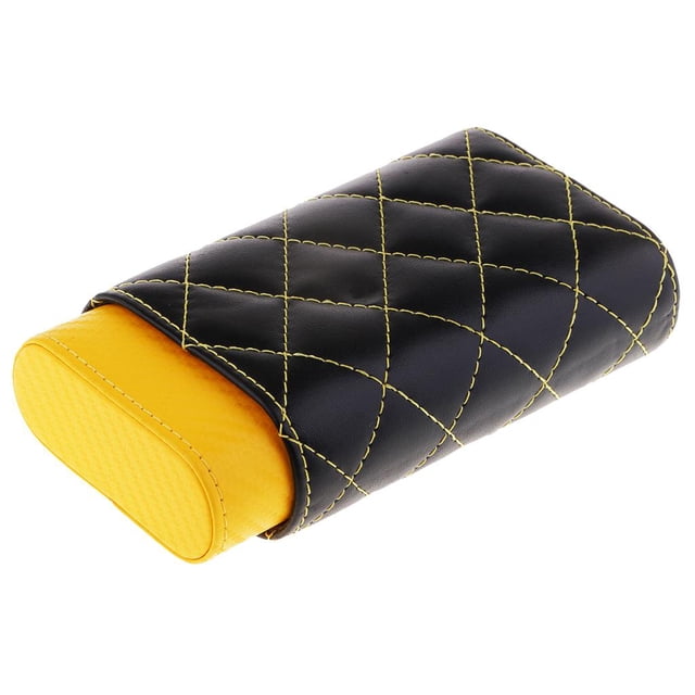 Humidor de con forro de cedro, caja para para hombre de 3 unidades, regalo amarillo Zulema Caja del cigarro del cedro
