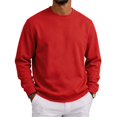 thumbnail image 2 of IAJDKMEK Long Sleeve Shirts for Men - Loose Fit Round Neck Soft Sweatshirts, Lightweight Breathable Comfortable Tops for Daily Wear, Work, Office, and Weekend,Red 3XL, 2 of 8