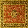 thumbnail image 1 of Ahgly Company Machine Washable Indoor Square Medallion Yellow Traditional Area Rugs, 7' Square, 1 of 4