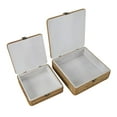 thumbnail image 6 of DecMode Handmade Woven Rattan Brown Rattan Decorative Box with Bronze Latches, 2 Count, 6 of 10