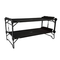Disc-O-Bed 2XL Outdoor Convertible 2 Person Portable Camping Cot Bunk System, Black