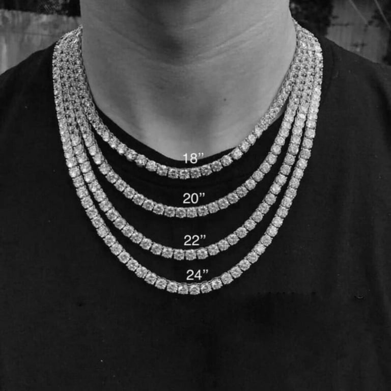 Sparkle and Shine with 4mm Tennis Necklaces for Women and Men Fake Diamond Chain with Cubic Zirconia Prong Set for Extra Bling 18 inch Length