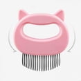 thumbnail image 2 of Green Pet Massage Brush Shell Shaped Handle Hair Remover Cats Grooming Tool, 2 of 3