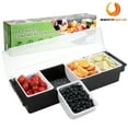 thumbnail image 6 of BEAMNOVA Chilled Condiment Server with Lid, 4 Tray Ice Chilled Fruit Salad Garnish Condiment Caddy Containers for Bar, Serving and Dishes (1 Pack), 6 of 8