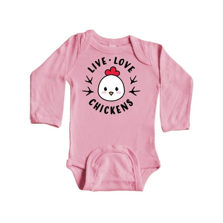 

Inktastic Live Love Chickens Gift Baby Boy or Baby Girl Long Sleeve Bodysuit
