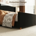 thumbnail image 2 of Queen Size Bed Frame, Upholstered Platform Bed with 62" Tall Headboard & Footboard, Soft Velvet Fabricbed Bed, Easy Assembly, Black, 2 of 7