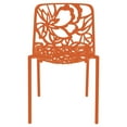 thumbnail image 3 of LeisureMod Stackable Dining Chair in Aluminum with Stackable and Floral Cutout Design Indoor Outdoor Use No Assembly for Modern Home, Kitchen, Patio Devon Collection in Orange, 3 of 10