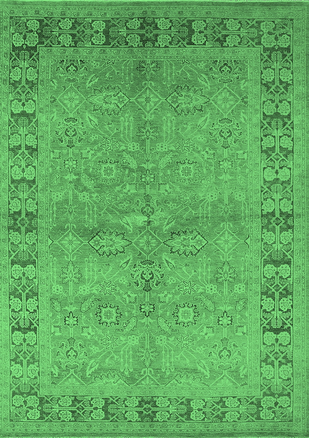 Ahgly Company Indoor Rectangle Oriental Emerald Green Industrial Area ...