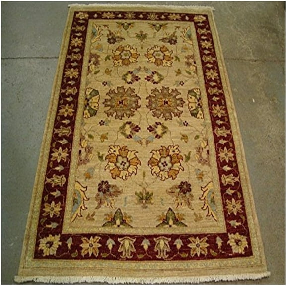 Ahmedani Linen Exclusive Rare Chobi Veg Dyed Mahal Zeiglar Rectangle Area Rug Hand Knotted Carpet (5.8 x 4.2)'
