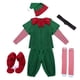 thumbnail image 4 of Disfraz familiar de elfo navideño, disfraz de Papá Noel verde para fiesta, ropa elegante para hombres, mujeres, niñas, niños, madres y niños, 4 of 5