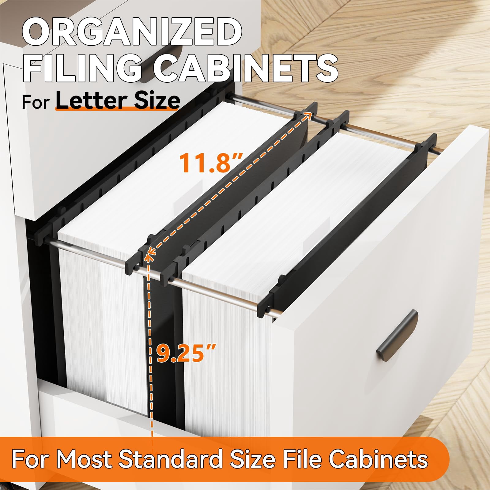 Plastic Hanging File Folder Extra Capacity 3" Expansion Large Organizer 12 Pack Reinforced Hang Folders With Tabs 12 Colored Letter For Filing Cabinet/file Box/frame