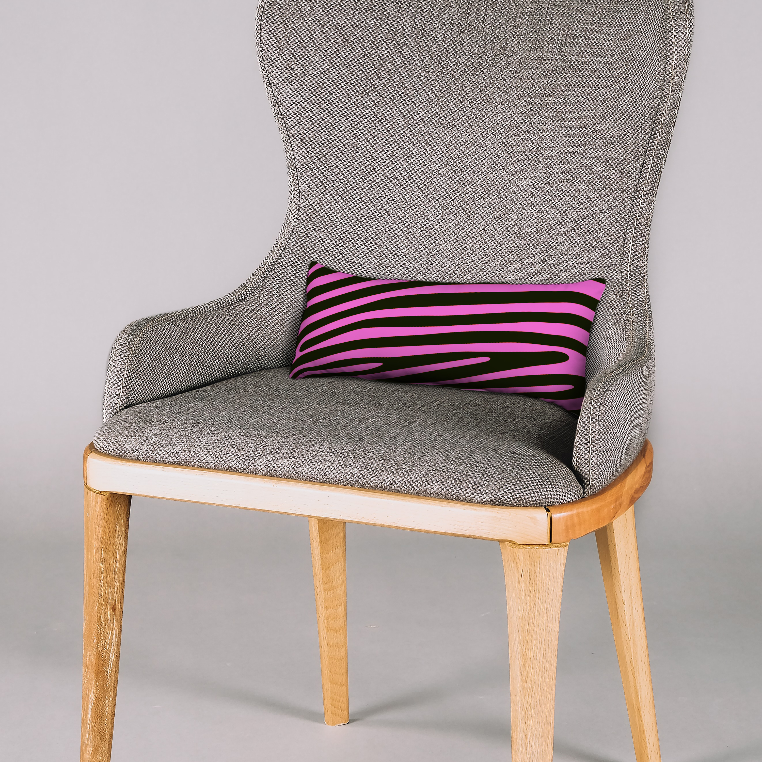 Everything Comfy Zebra Print Decorative Pillow, 16x6 Inch, Pink/Black,