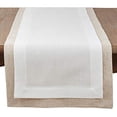 thumbnail image 2 of SARO 1982.I1872B 18 x 72 in. Rectangular Double Layer Table Runner with Thick Border Design - Ivory, 2 of 4