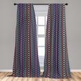 thumbnail image 5 of Ambesonne Ethnic Curtains, Triangles and Chevrons, Pair of 28"x63", Multicolor, 5 of 5