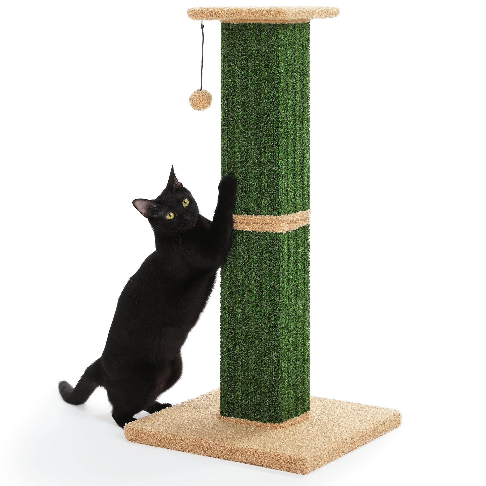 PAWZ Road 32" Tall Cat Scratching Post for Indoor Cats - Durable Cat Scratcher with Wide Base, Green