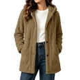 thumbnail image 4 of Perfectbot Women Sherpa Hooded Jacket, Long Sleeve Button Down Fleece Coat Fall Winter Warm Outerwear, 4 of 7