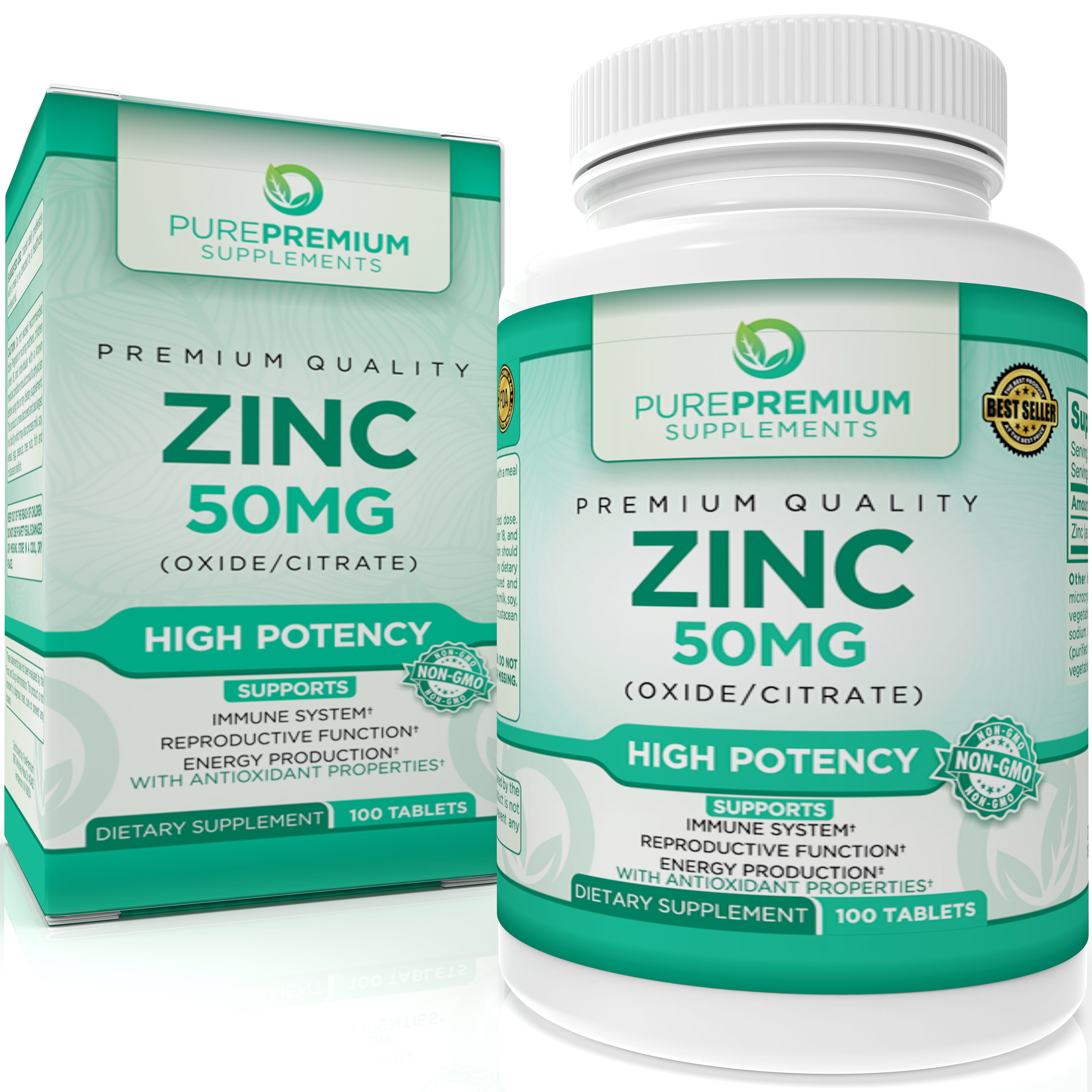 Zinc Oxide/Citrate by PurePremium Supplements Immune Support