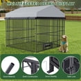 thumbnail image 3 of Aukfa 6.6'L x 6.6'W Metal Large Dog Kennel, Outdoor Pet Pens Animal Run Coop Fence with Roof Cover, 3 of 8