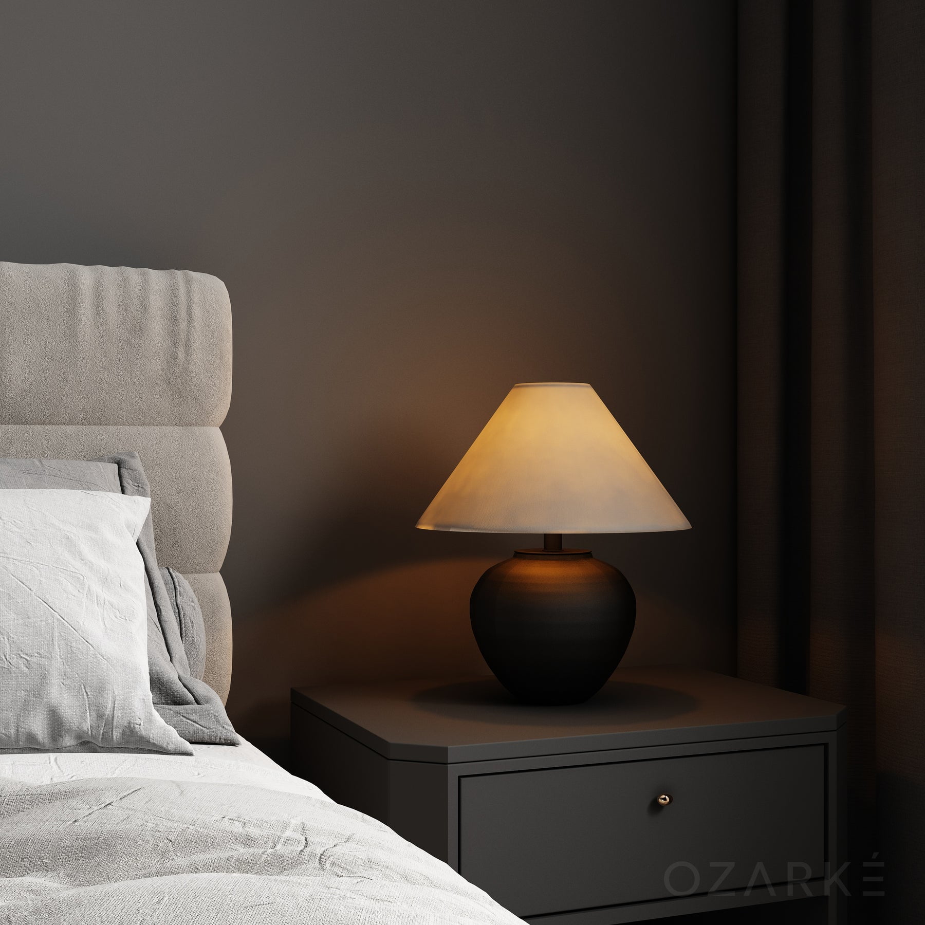 Ozarke Victorian Elegance Table Lamp, Warm 3000k - Black