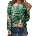 thumbnail image 1 of Aqestyerly Femmes Manches Longues Noël Top Femmes Pull Imprimé Col Rond Manches Longues Top, 1 of 3