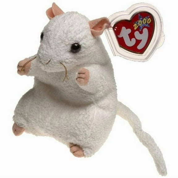 Ty Beanie Baby - CHEEZER the Mouse (5" Push)(BONUS 1 FUN CHOPS & 1 RANDOM TY ERASER)