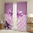 thumbnail image 2 of Erosebridal High Heels Bowknot Curtains and Drapes (38Wx54L),Bling Crystal 30%-50% Blackout Curtains for Bedroom,Curtains for Living Room,Glitter Decoration, 2 of 6