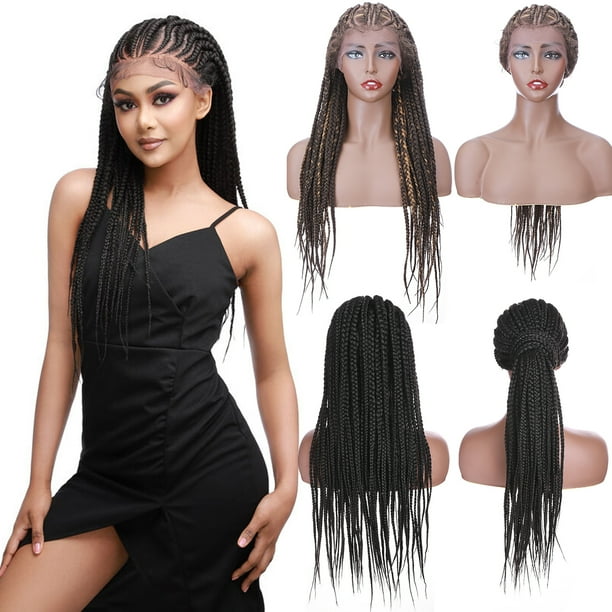 SEGO 30" Realistic Hand Braided Synthetic Braiding Hair Lace Front Wigs